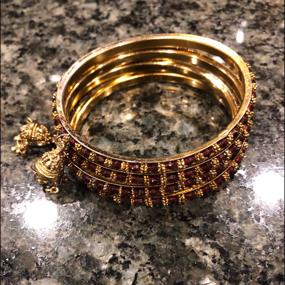 Beautiful gold and ruby bracelets